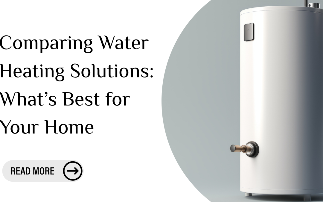 A water heater description with a blog title and a Read More button next to it.